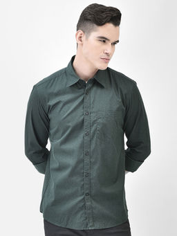 CRIMSOUNE CLUB - Men's Green Printed Shirt