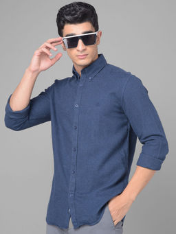 CRIMSOUNE CLUB - Men's Blue Button Down Shirt