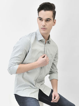 CRIMSOUNE CLUB - Men's Grey Printed Shirt
