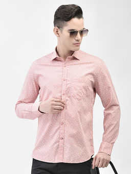 CRIMSOUNE CLUB - Men's Pink Printed Shirt