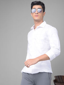 CRIMSOUNE CLUB - Men's White Checked Shirt