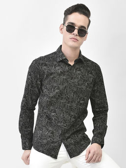 CRIMSOUNE CLUB - Men's Black Printed Shirt