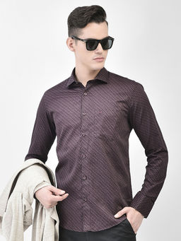 CRIMSOUNE CLUB - Men's Wine Printed Shirt