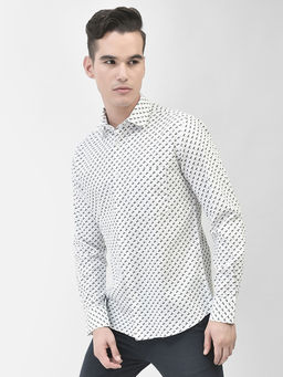 CRIMSOUNE CLUB - Men's Off White Printed Shirt