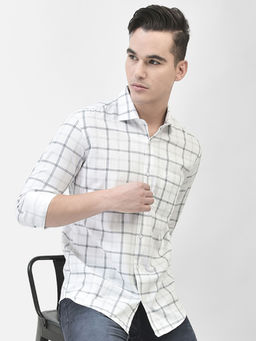 CRIMSOUNE CLUB - Men's White Checked Shirt