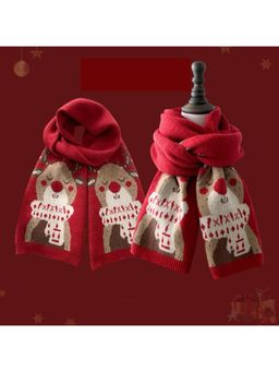 CrossKulture - Women Woolen Santa Printed Scarf
