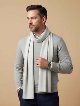 MUFFLY - Silver Premium Blended Wool Stole