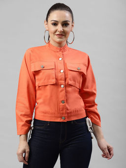 KASSUALLY - Orange Full Sleeve Jacket