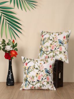 SHADES OF LIFE - Cotton Decorative Multi Color Cushion Covers (Multi Color Emb 16 x 16)