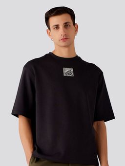 Muvazo - Zen Typography Oversized Unisex T-Shirt - Black