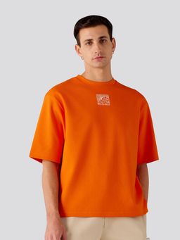 Muvazo - Zen Typography Oversized Unisex T-Shirt - Orange