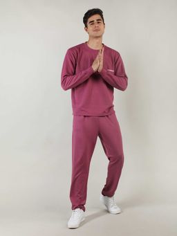 CHKOKKO - Men Purple Casual Summer Track Suit Co-Ord (Set of 2)