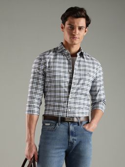 Tommy Hilfiger - Men Grey Checks Casual Shirt