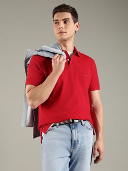 Tommy Hilfiger - Men Red Solid Polo T-Shirt