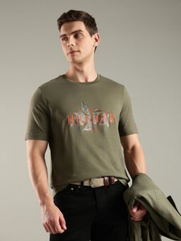 Tommy Hilfiger - Men Olive Printed T-Shirt
