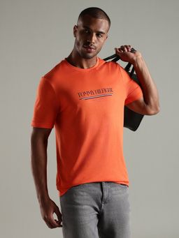 Tommy Hilfiger - Men Orange Solid T-Shirt