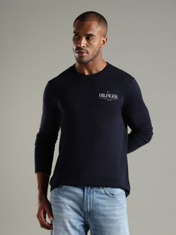 Tommy Hilfiger - Men Navy Blue Solid T-Shirt