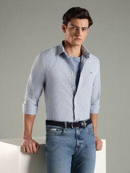 Tommy Hilfiger - Men Blue Checks Casual Shirt