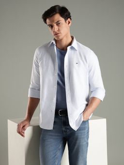 Tommy Hilfiger - Men Blue Stripes Casual Shirt