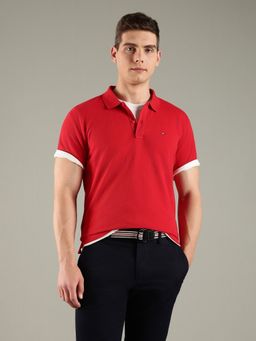 Tommy Hilfiger - Men Red Solid Polo T-Shirt