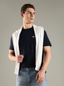Tommy Hilfiger - Men Navy Blue Solid T-Shirt
