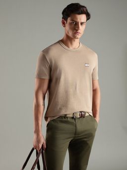 Tommy Hilfiger - Men Khaki Solid T-Shirt