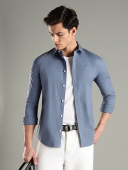 Tommy Hilfiger - Men Grey Solid Casual Shirt