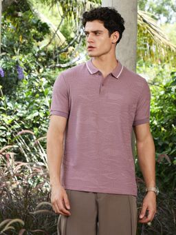 Campus Sutra - Men Purple Solid Polo T-Shirt