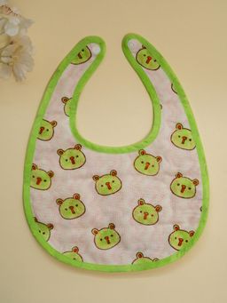 ADYA - Green Panda Cotton Reversible Bibs (0-6 Months) (Set of 2)