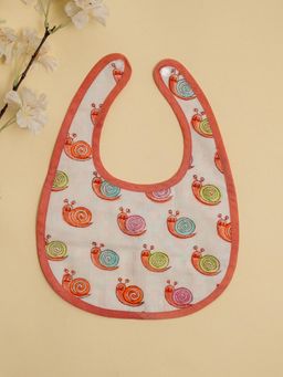 ADYA - Colorful Snail Cotton Reversible Bibs (0-6 Months) (Set of 2)