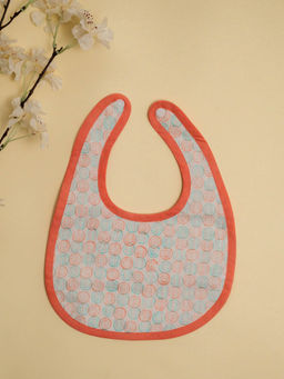 ADYA - Peach & Blue Spiral Cotton Reversible Bibs (0-6 Months) (Set of 2)