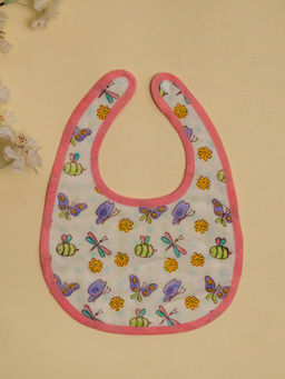 ADYA - Lilac Butterfly Cotton Reversible Bibs (0-6 Months) (Set of 2)