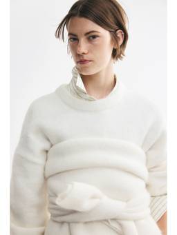H&M - Women White Oversized Mohair-Blend Jumper