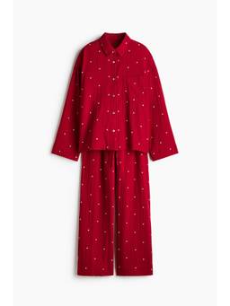 H&M - Women Red Cotton Muslin Pyjamas
