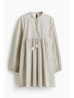 H&M - Women White Tie-Detail Cotton Dress