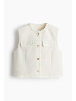 H&M - Women White Boucle Waistcoat