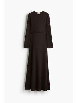 H&M - Women Brown Mama Rib-Knit Nursing Dress