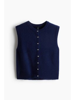 H&M - Women Blue Knitted Waistcoat