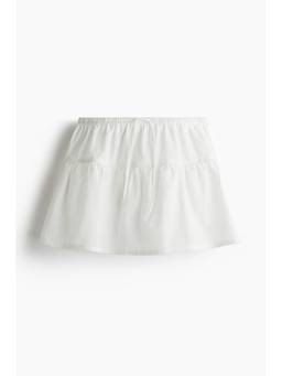 H&M - Women White Lace-Trimmed Cotton Skort
