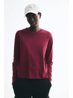 H&M - Women Red Long-sleeved cotton T-Shirt