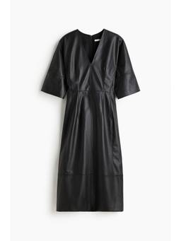 H&M - Women Black Coated Midi Dress