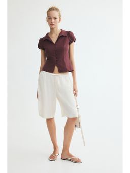 H&M - Women Red Collared button-front Shirt