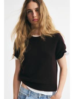 H&M - Women Purple Fine-Knit T-Shirt