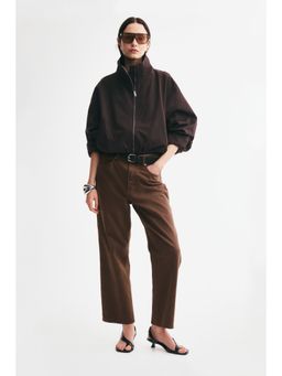 H&M - Women Brown Straight High Waist Ankle Jeans