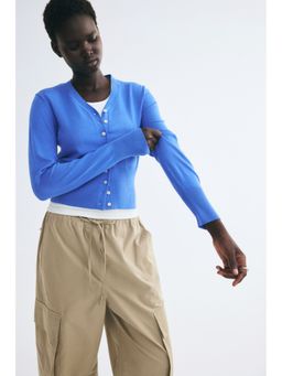 H&M - Women Blue Fine-knit cardigan