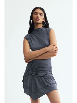 H&M - Women Grey Draped tiered dress