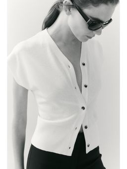 H&M - Women White Knitted waistcoat
