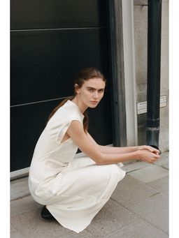H&M - Women White Satin Midi Dress