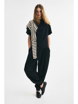 H&M - Women Blue Draped stand-collar top