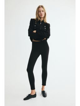 H&M - Women Black Crease-front leggings